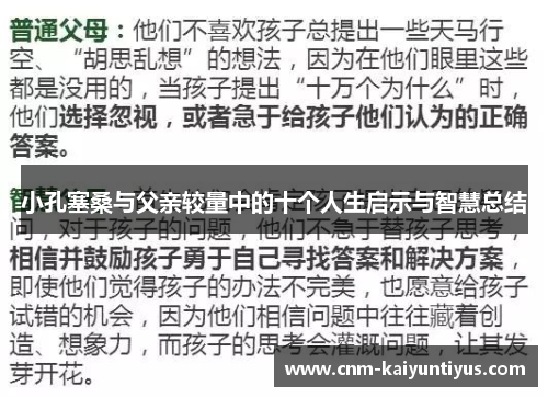 小孔塞桑与父亲较量中的十个人生启示与智慧总结